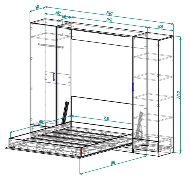 Шкаф-кровать Гланс-2