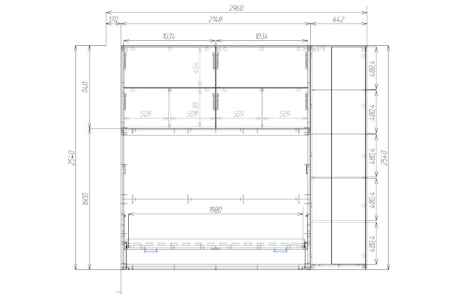 Шкаф-кровать с диваном Гирро