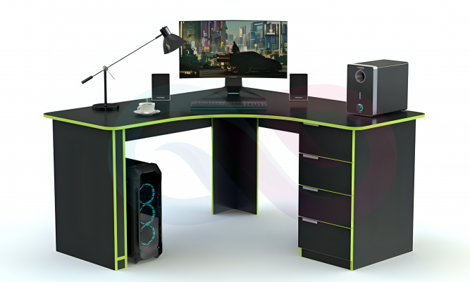 Угловой компьютерный стол Хьюго