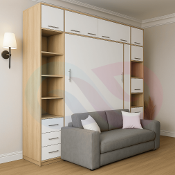 Шкаф-кровать трансформер с диваном Изи-6
